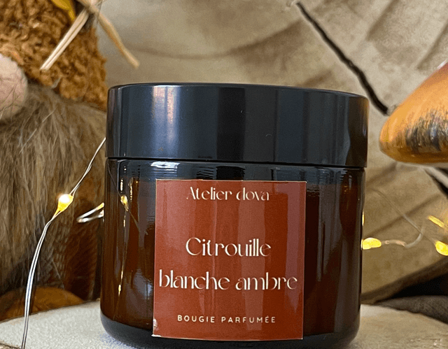 Bougie parfumée citrouille blanche ambrée 